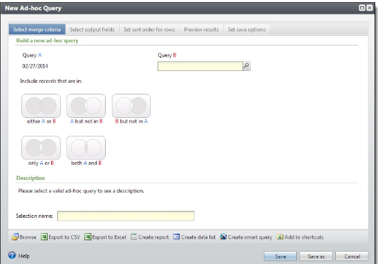 screenshot of Ad-hoc SQL query