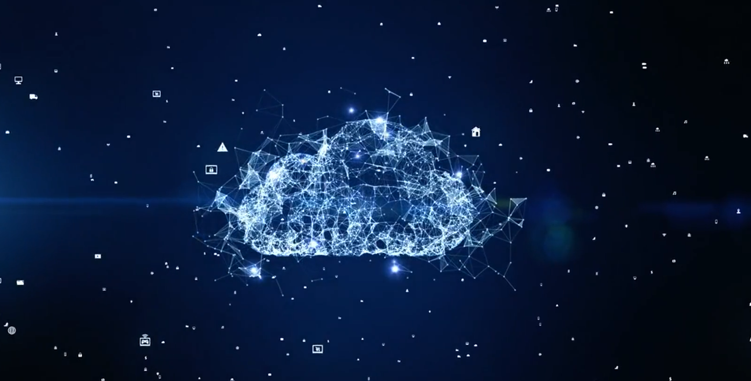 stylized image of cloud a la neural network diagram