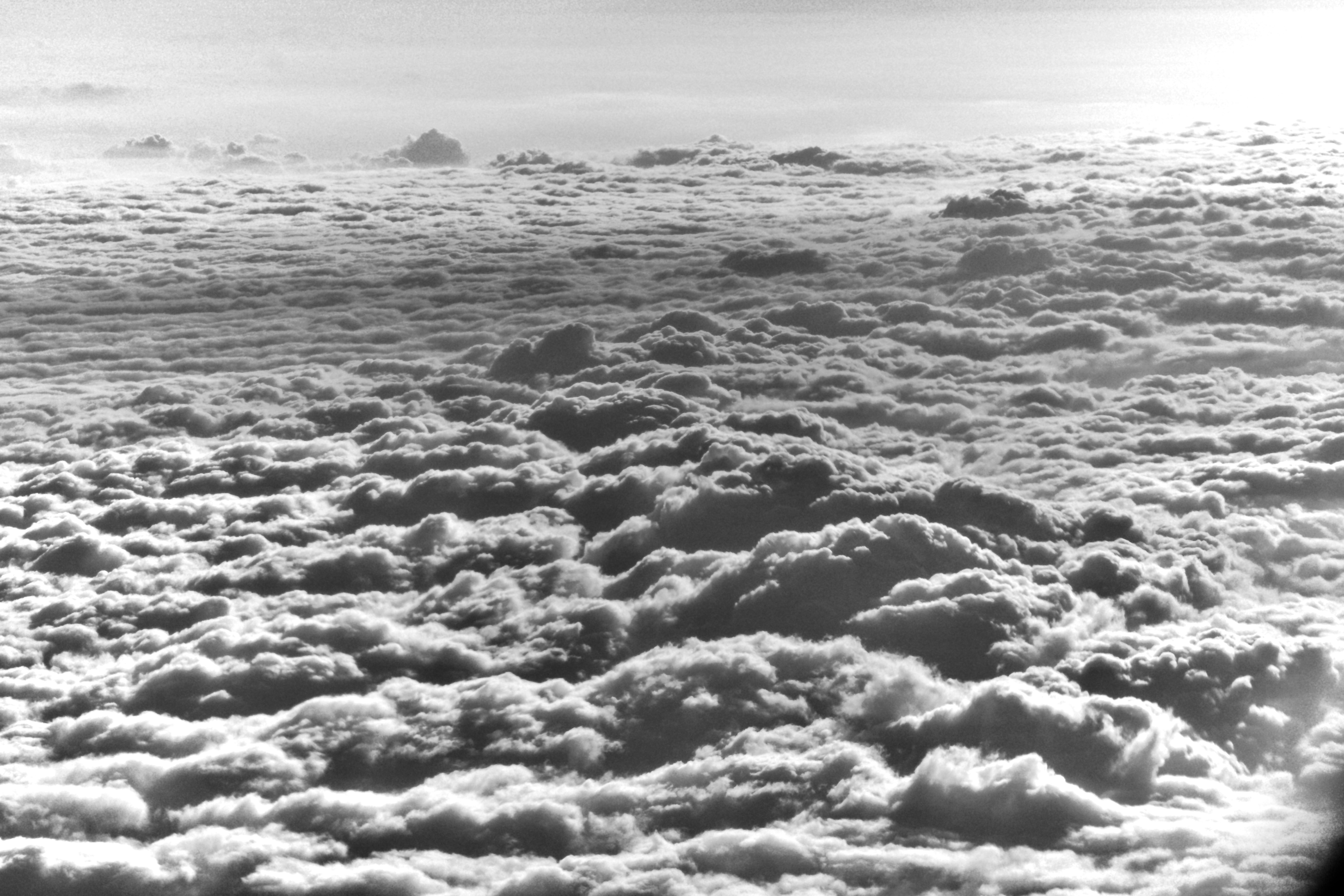 a sea of cloud cover as seen from above