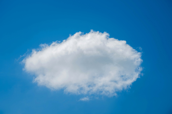 one cloud in a clear sky