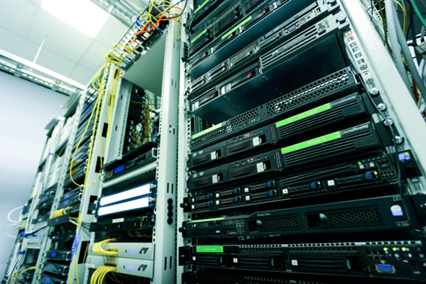 network servers in an enclosure 