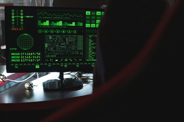 computer monitor showing security dashboard